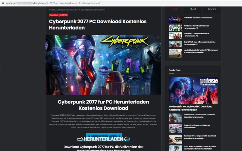 Betrüger locken mit kostenlosem Cyberpunk 2077 1